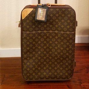 Louis Vuitton Monogram Pegase 55 Women/Men Roller Suitcase, Genuine Authentic